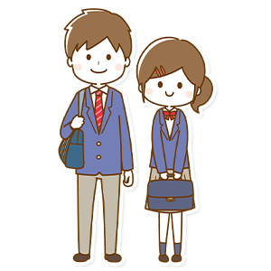 学生男女のイラスト
